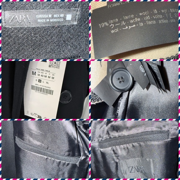 NWT ZARA DOUBLE-BREASTED WOOL COAT WITH BELT sz MEDIUM - Picture 17 of 17